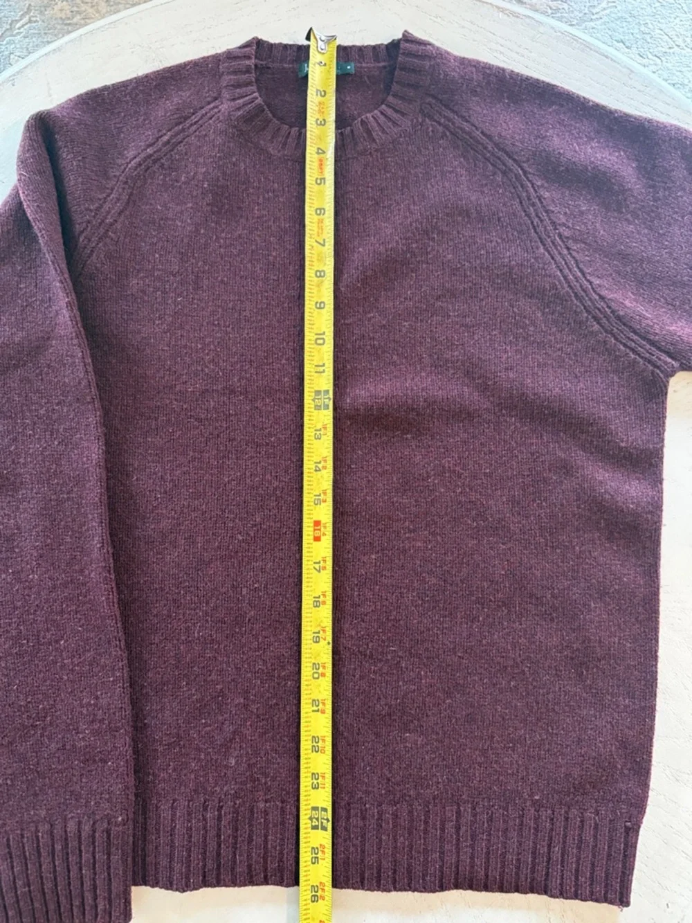J. Crew Factory 100% Wool Deep Plum Crewneck Sweater Men’s Small